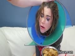 Submissive lady acts like dog sex slave to her owner